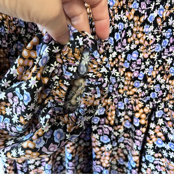 Miss Selfridge Mini Dress Women's Size 8 Ditsy Floral Long Sleeve Black Brown - Picture 5 of 12